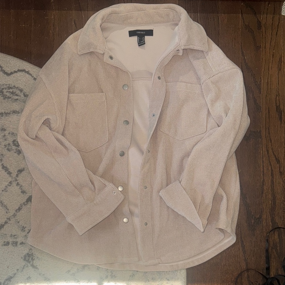 Beige Corduroy Overshirt
